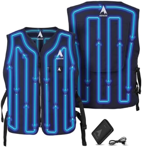 Alphacool 5V Touch Button Circulatory Cooling Vest – Rechargeable Battery Ice Pack Vest for Industrial Workers, Bikers, etc