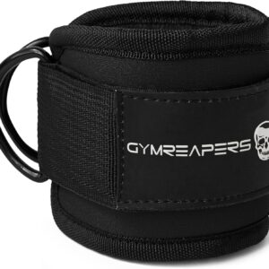 Gymreapers Ankle Straps For Cable Machine Kickbacks, Glute Workouts, Lower Body Exercises - Adjustable Leg Straps with Neoprene Padding