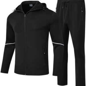 Rdruko Men's Track Sweat Suits 2 Piece Set Sweatsuits Tracksuits Jogging Workout Gym Athletic Suits with Hood